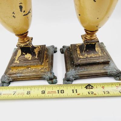 ANTIQUE ART DECO METAL LAMP PAIR
