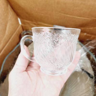 NEW 16 PC GRANDEUR ETCHED GLASS PUNCH BOWL SET