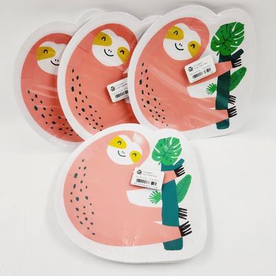 CUTE UPSCALE SLOTH PAPER PLATE SETS