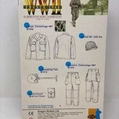 Edward - WWII France 1944 41st Armored Infantry Regiment, 2nd Armored Division DRAGON 12" Figurine