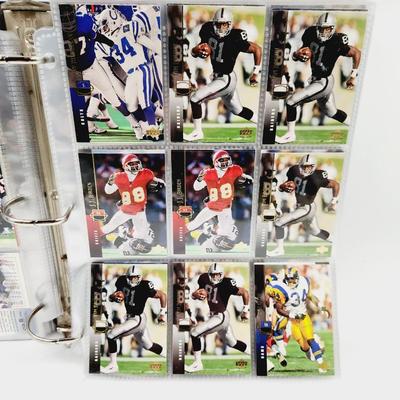 189 FOOTBALL CARDS ROOKIES & 3 RING BINDER INCLUDED