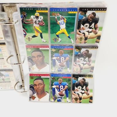 189 FOOTBALL CARDS ROOKIES & 3 RING BINDER INCLUDED