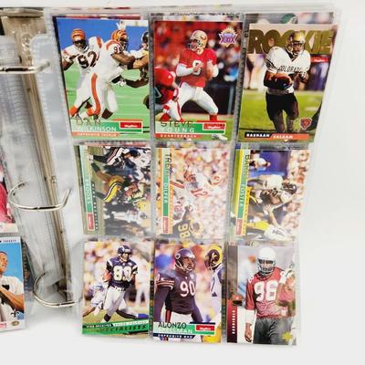 189 FOOTBALL CARDS ROOKIES & 3 RING BINDER INCLUDED