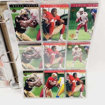 189 FOOTBALL CARDS ROOKIES & 3 RING BINDER INCLUDED