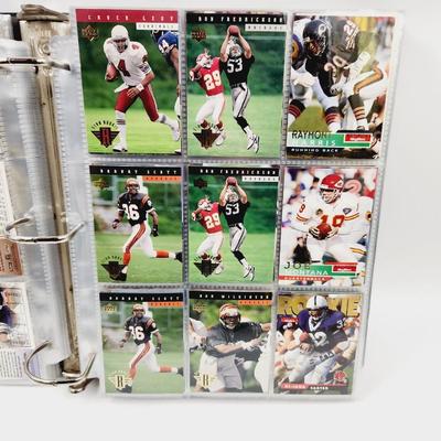 189 FOOTBALL CARDS ROOKIES & 3 RING BINDER INCLUDED