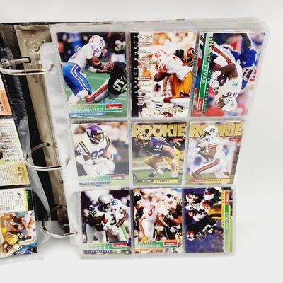 189 FOOTBALL CARDS ROOKIES & 3 RING BINDER INCLUDED