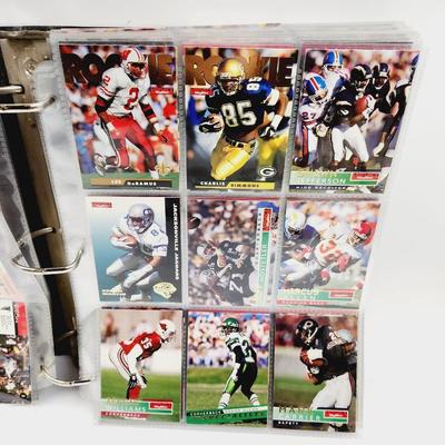 189 FOOTBALL CARDS ROOKIES & 3 RING BINDER INCLUDED