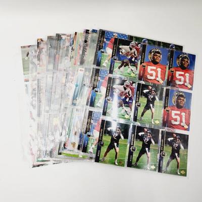 234 COLLECTABLE FOOTBALL CARDS IN PROTECTIVE SLEEVES - ROOKIES INCLUDED