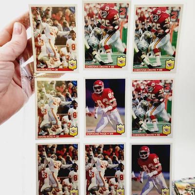 219 COLLECTABLE FOOTBALL CARDS IN PROTECTIVE SLEEVES