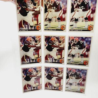 219 COLLECTABLE FOOTBALL CARDS IN PROTECTIVE SLEEVES