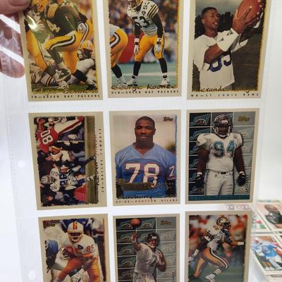219 COLLECTABLE FOOTBALL CARDS IN PROTECTIVE SLEEVES
