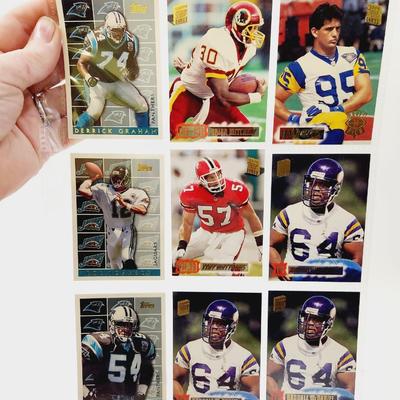 219 COLLECTABLE FOOTBALL CARDS IN PROTECTIVE SLEEVES