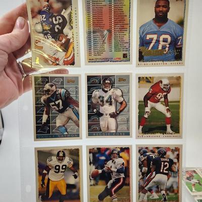 219 COLLECTABLE FOOTBALL CARDS IN PROTECTIVE SLEEVES
