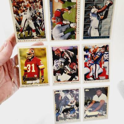 225 COLLECTABLE FOOTBALL CARDS W/ PROTECTIVE SLEEVES