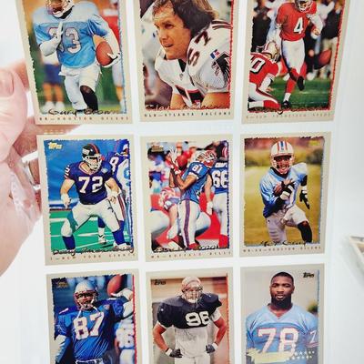 225 COLLECTABLE FOOTBALL CARDS W/ PROTECTIVE SLEEVES