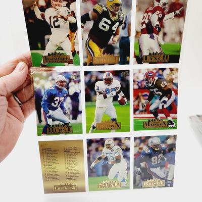 224 COLLECTABLE FOOTBALL CARDS W/ PROTECTIVE SLEEVES