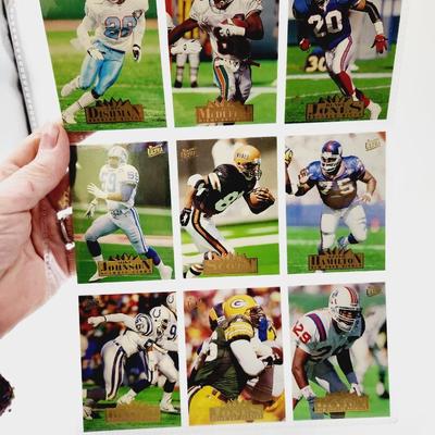 224 COLLECTABLE FOOTBALL CARDS W/ PROTECTIVE SLEEVES