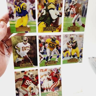 224 COLLECTABLE FOOTBALL CARDS W/ PROTECTIVE SLEEVES