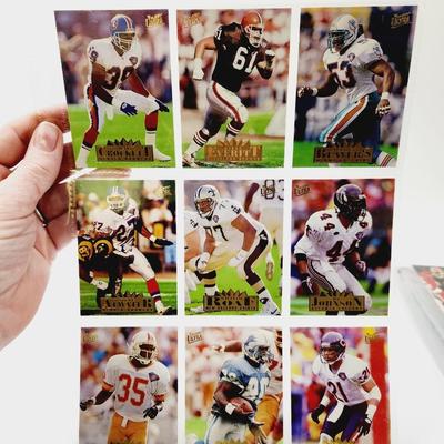 224 COLLECTABLE FOOTBALL CARDS W/ PROTECTIVE SLEEVES