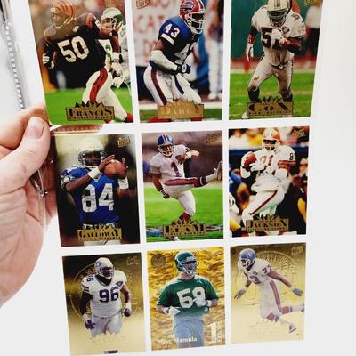 224 COLLECTABLE FOOTBALL CARDS W/ PROTECTIVE SLEEVES