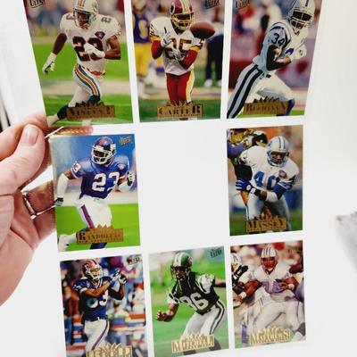 224 COLLECTABLE FOOTBALL CARDS W/ PROTECTIVE SLEEVES