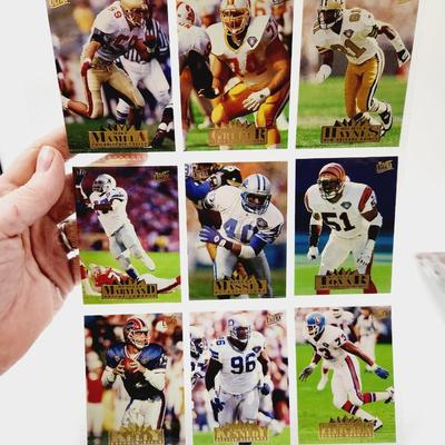 224 COLLECTABLE FOOTBALL CARDS W/ PROTECTIVE SLEEVES