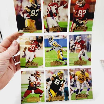 224 COLLECTABLE FOOTBALL CARDS W/ PROTECTIVE SLEEVES