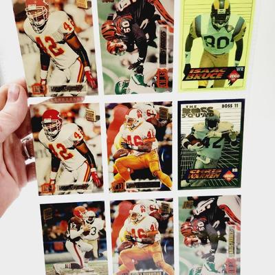 224 COLLECTABLE FOOTBALL CARDS W/ PROTECTIVE SLEEVES
