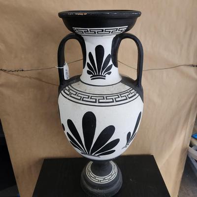 Large black and white vase