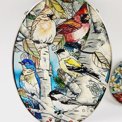MULTI BIRD COLLECTION OF GLASS SUN CATCHERS