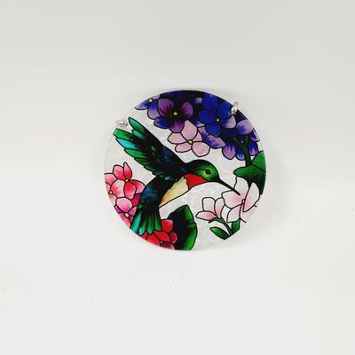 BEAUTIFUL HUMMINGBIRD GLASS SUN CATCHER