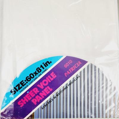 NEW VINTAGE 60 X 81 SHEER VOILE CURTAIN PANELS 2 PC