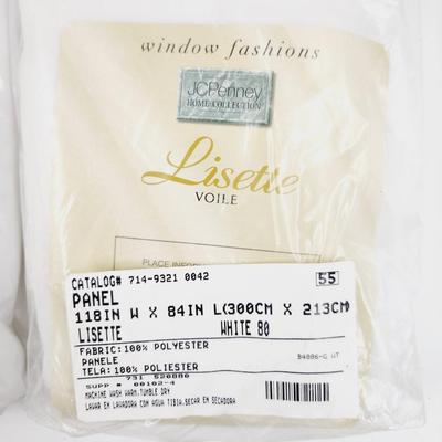 LISETTE WINDOW 118 X 84 WHITE PANEL CURTAINS
