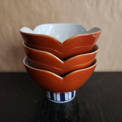 Set of three Japanese soup bowl