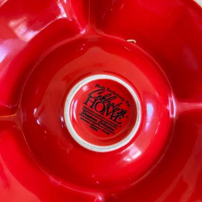 Red ceramic serving