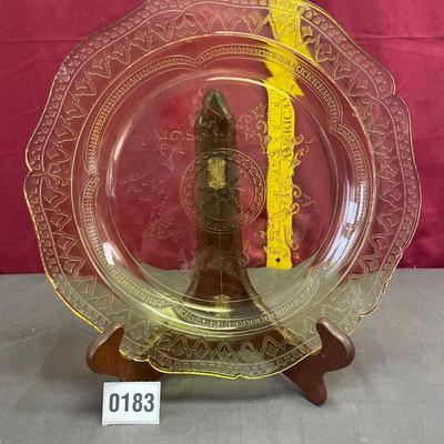Amber depression glass