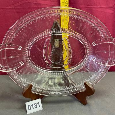 Antique EAPG glass serving tray