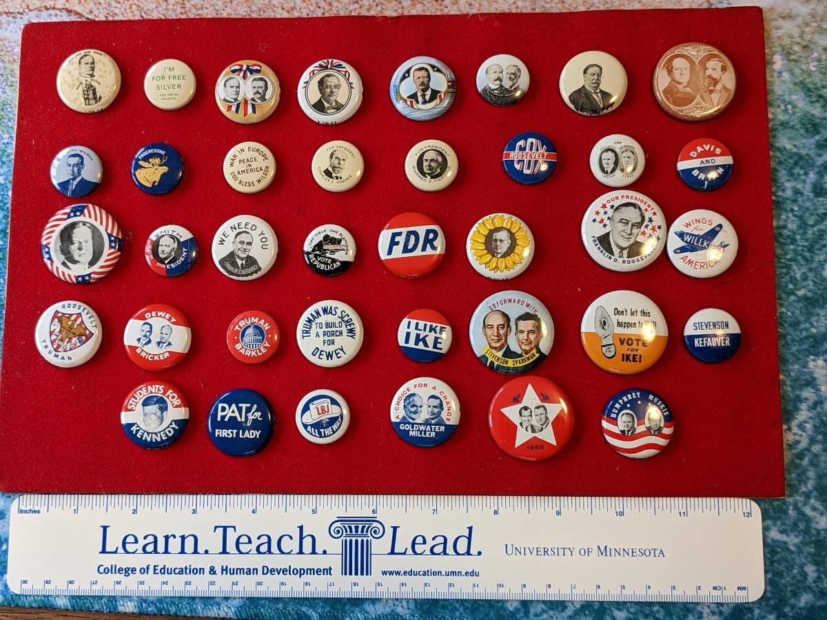 Excellent Collection of Vintage Political Buttons