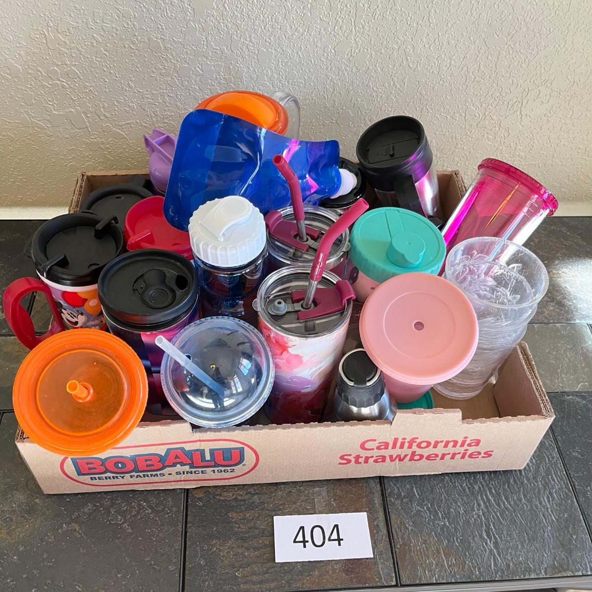 Flat of Sippy Cups Travel mugs