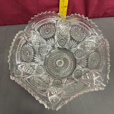 Antique EAPG, clear pressed glass, sawtooth, 6 pt