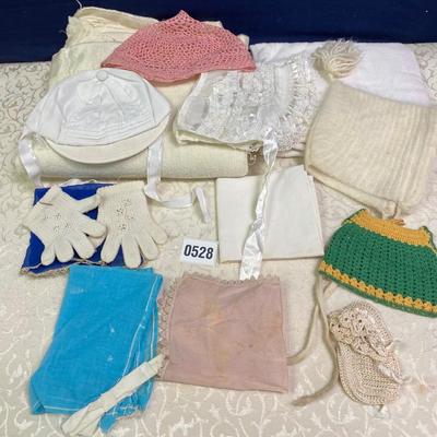 Vintage Baby Caps, Gloves and Blankets