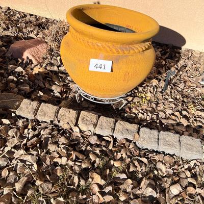 Yellow Flower pot w/ stand