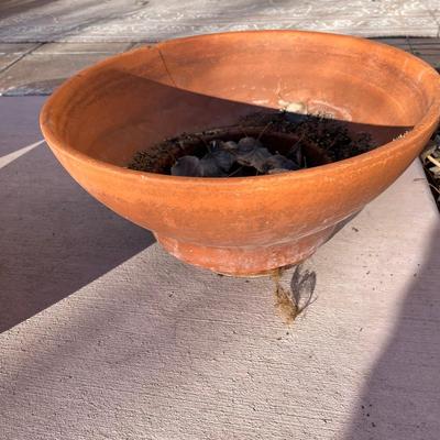 3 Terra Cotta shallow planters