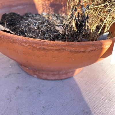 3 Terra Cotta shallow planters