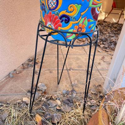 Talavera Flower pot w/ Stand