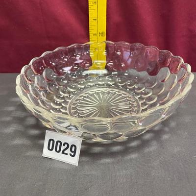 Vintage clear bubble depression glass