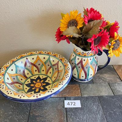 Talavera Pitcher & Bowl