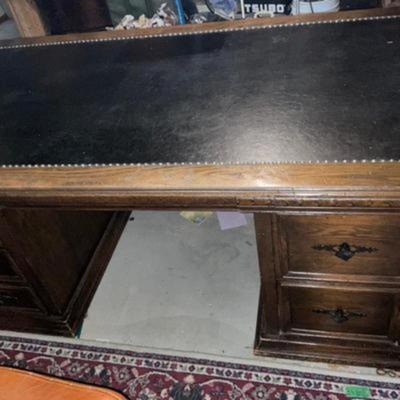 1980â€™s Alex Stuart Desk with leather Top.