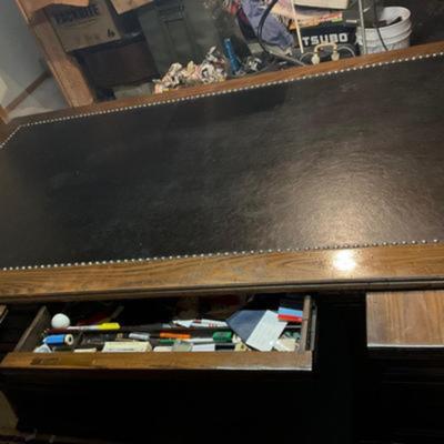 1980â€™s Alex Stuart Desk with leather Top.