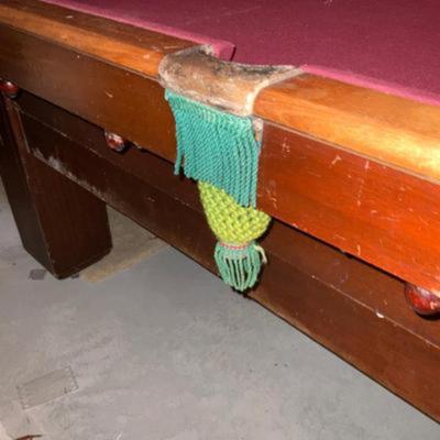 1911 Brunswick Vintage pool table with accessories